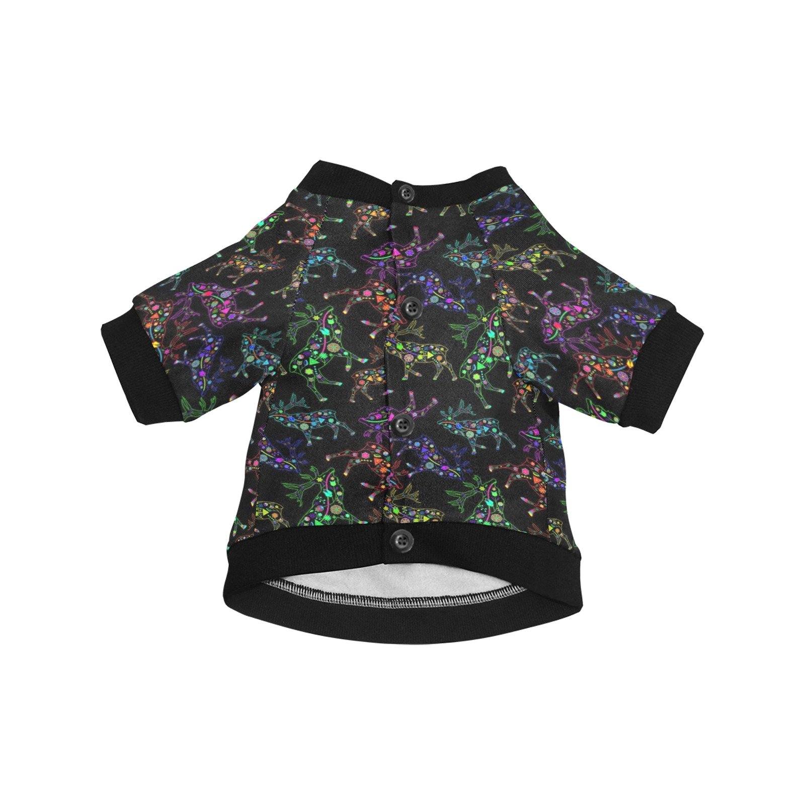 Neon Floral Elks Pet Dog Round Neck Shirt Pet Dog Round Neck Shirt e-joyer 