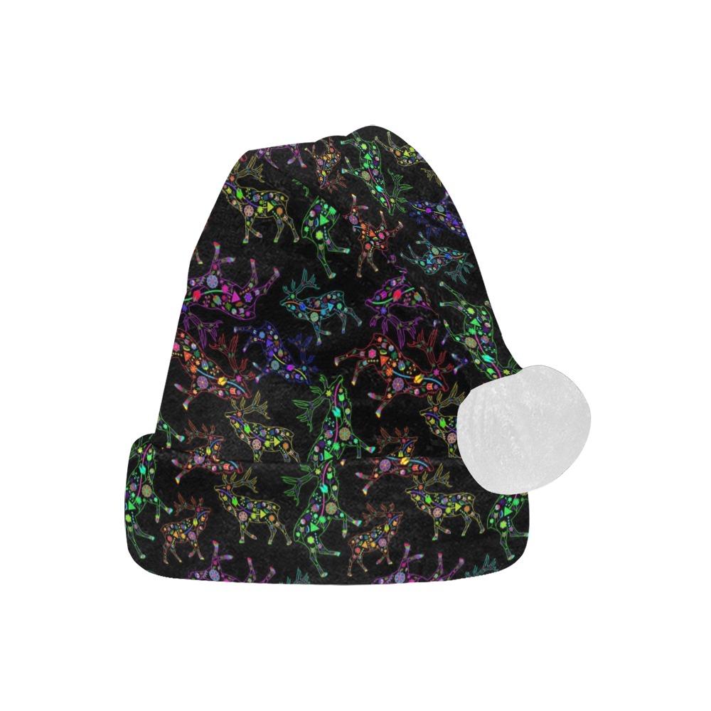 Neon Floral Elks Santa Hat Santa Hat e-joyer 