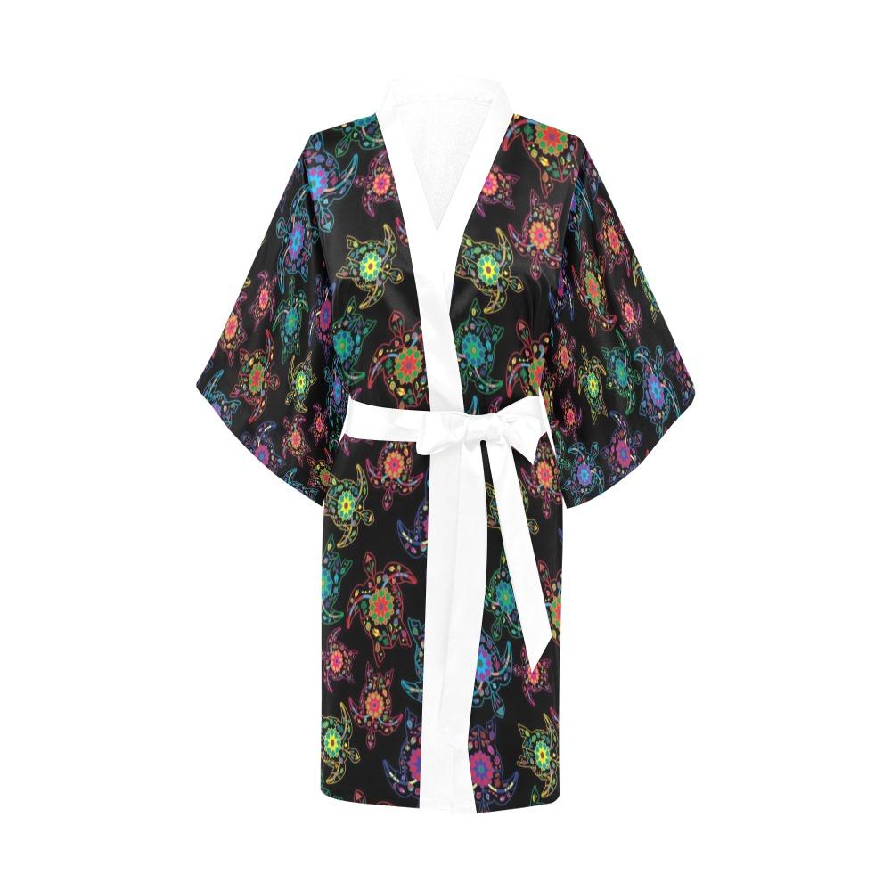 Neon Floral Turtle Kimono Robe Artsadd 