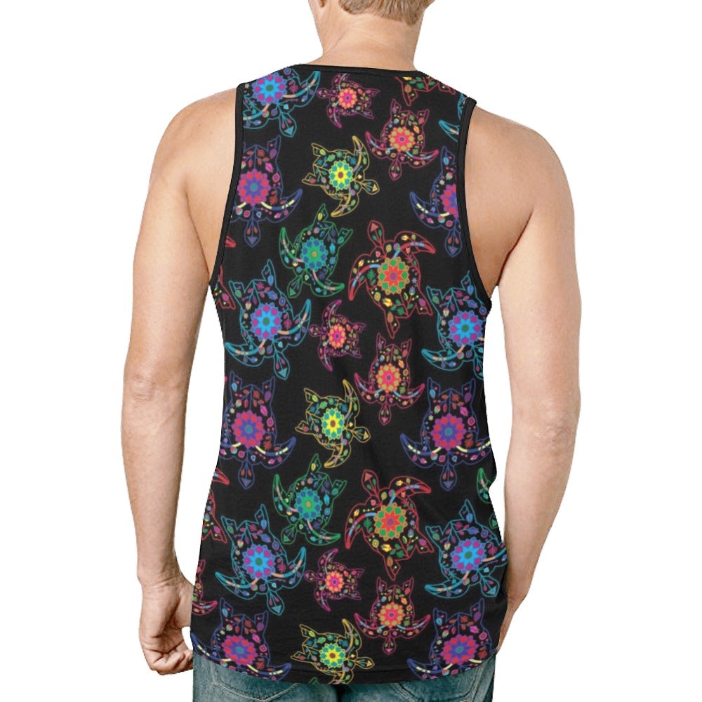 Neon Floral Turtle New All Over Print Tank Top for Men (Model T46) New All Over Print Tank Top for Men (T46) e-joyer 