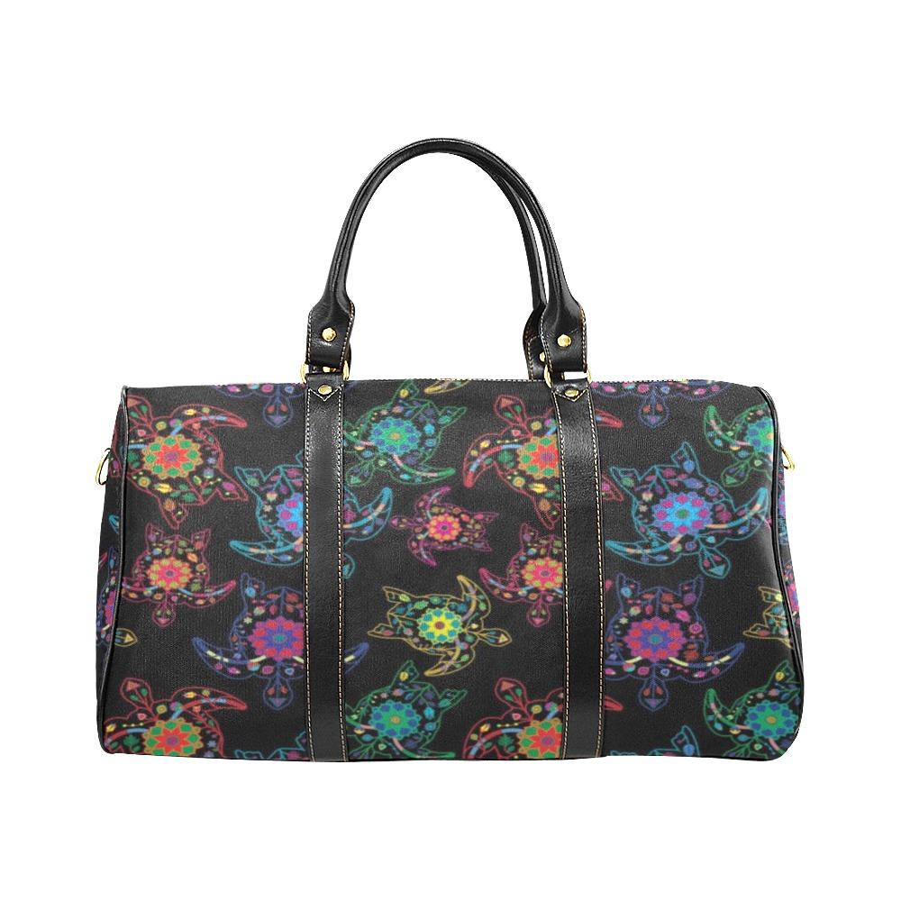 Neon Floral Turtle New Waterproof Travel Bag/Small (Model 1639) bag e-joyer 