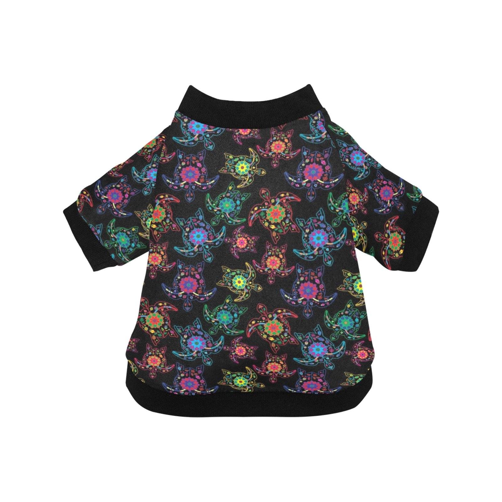 Neon Floral Turtle Pet Dog Round Neck Shirt Pet Dog Round Neck Shirt e-joyer 