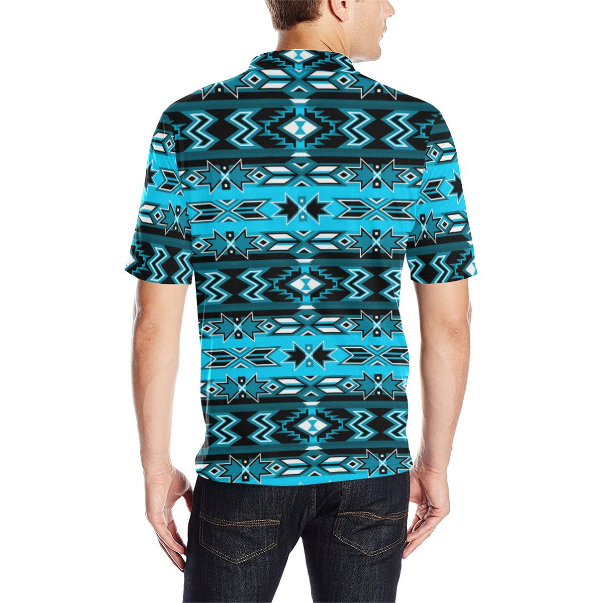 Northern Journey Men's All Over Print Polo Shirt (Model T55) Men's Polo Shirt (Model T55) e-joyer 