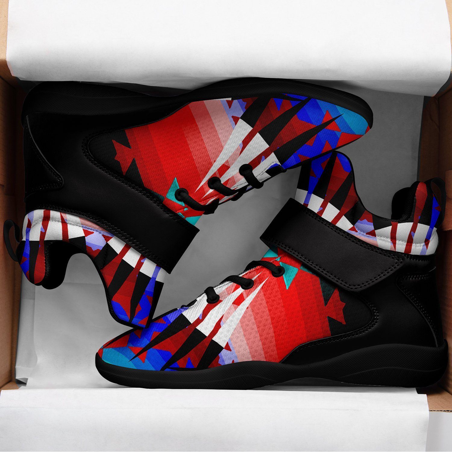 Northwest Ribbonwork Bustles Ipottaa Basketball / Sport High Top Shoes - Black Sole 49 Dzine 