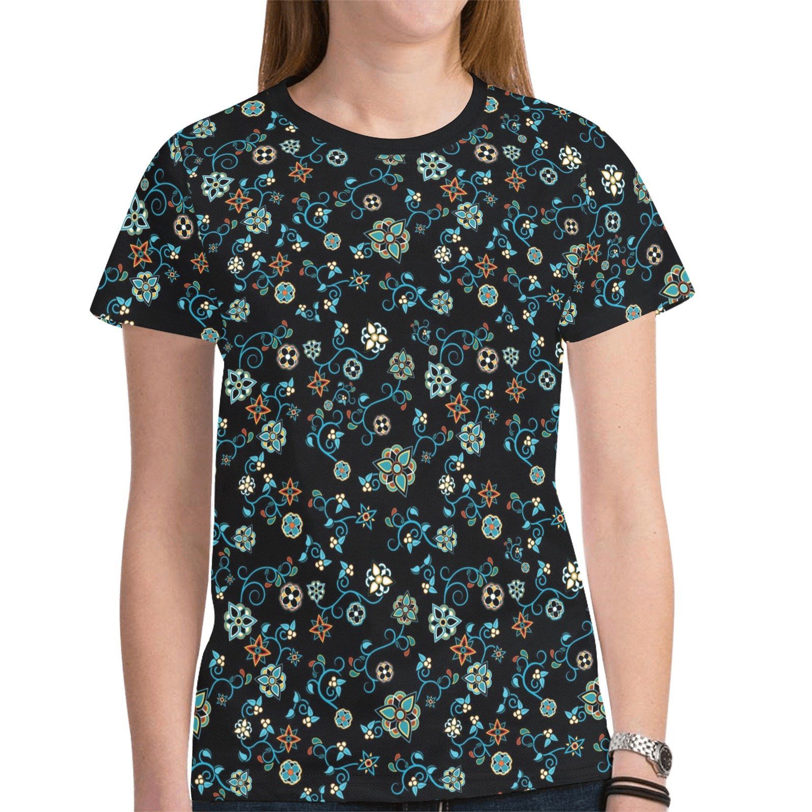 Ocean Bloom New All Over Print T-shirt for Women (Model T45) tshirt e-joyer 