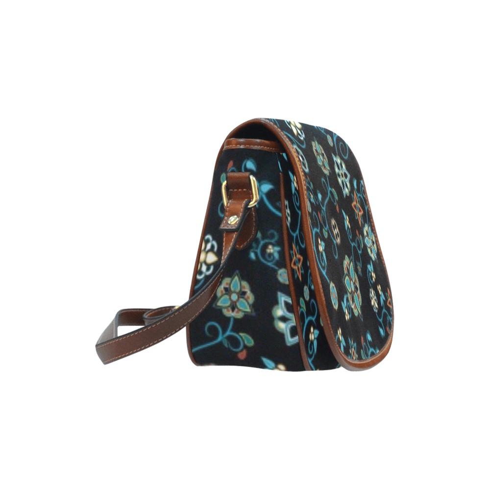 Ocean Bloom Saddle Bag/Small (Model 1649) Full Customization Saddle Bag/Small (Full Customization) e-joyer 