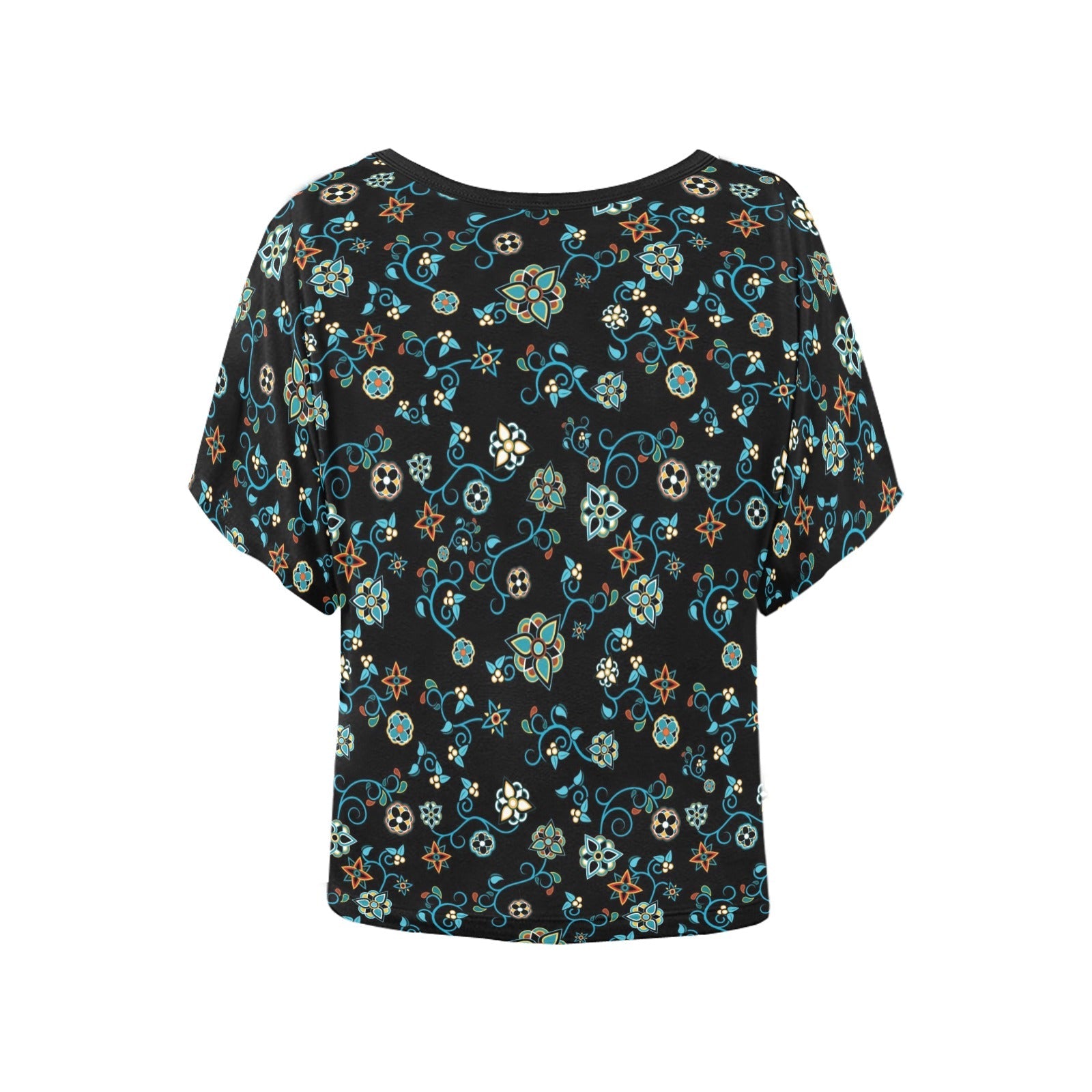 Ocean Bloom Women's Batwing-Sleeved Blouse T shirt (Model T44) Women's Batwing-Sleeved Blouse T shirt (T44) e-joyer 