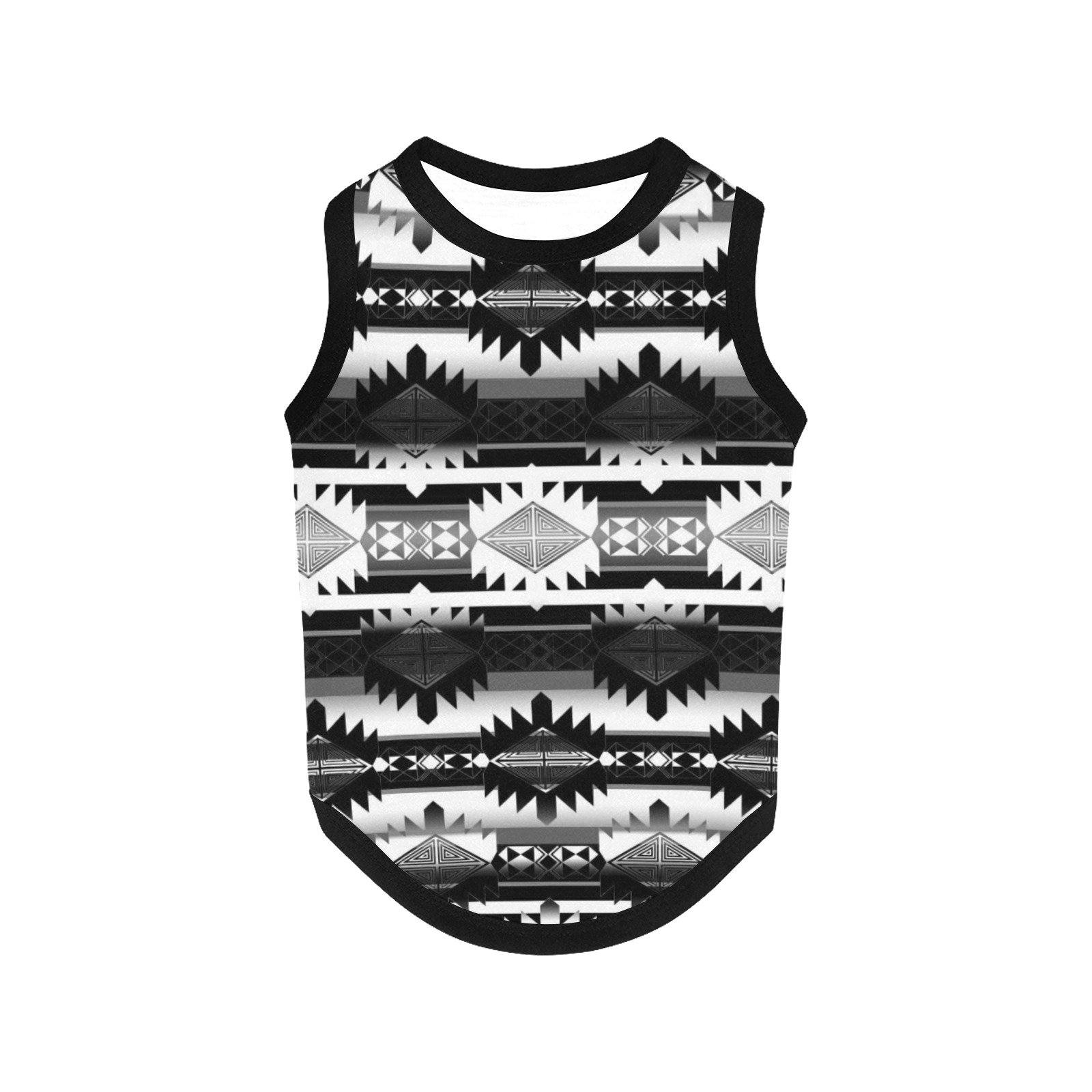 Okotoks Black and White All Over Print Pet Tank Top Pet Tank Top e-joyer 