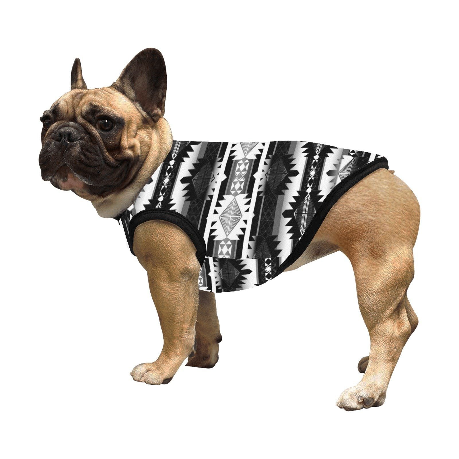 Okotoks Black and White All Over Print Pet Tank Top Pet Tank Top e-joyer 