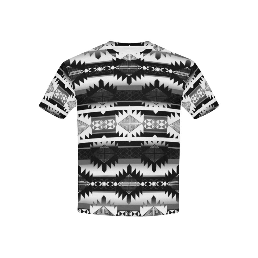 Okotoks Black and White Kids' All Over Print T-shirt (USA Size) (Model T40) All Over Print T-shirt for Kid (T40) e-joyer 