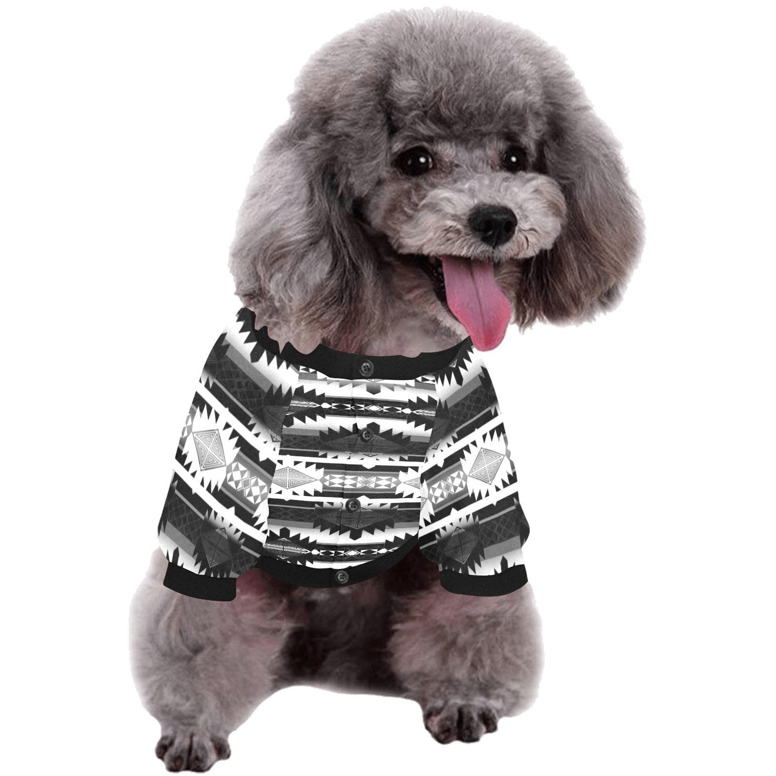 Okotoks Black and White Pet Dog Round Neck Shirt Pet Dog Round Neck Shirt e-joyer 