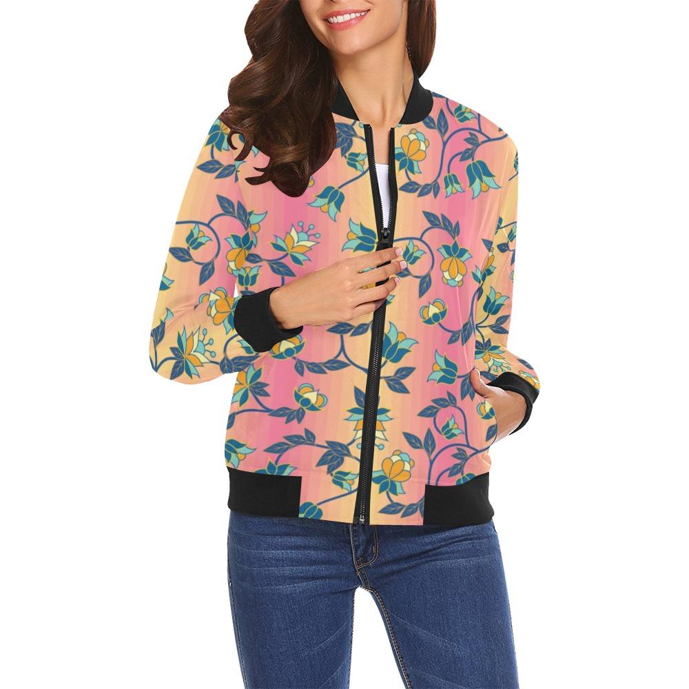 Orange Days All Over Print Bomber Jacket for Women (Model H19) All Over Print Bomber Jacket for Women (H19) e-joyer 