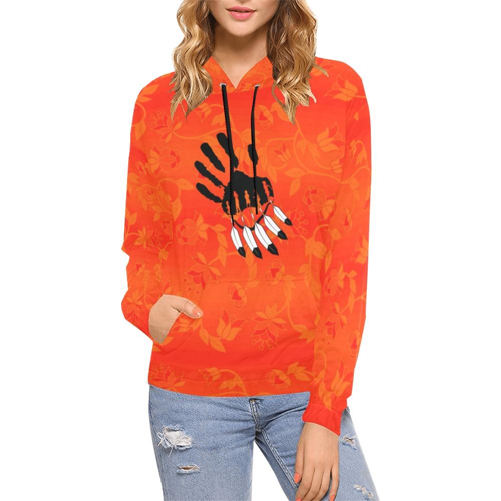 Orange Days Orange A feather for each All Over Print Hoodie for Women (USA Size) (Model H13) All Over Print Hoodie for Women (H13) e-joyer 