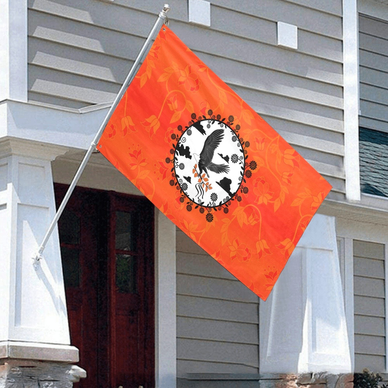 Orange Days Orange Carrying Their Prayers Garden Flag 59"x35" Garden Flag 59"x35" e-joyer 