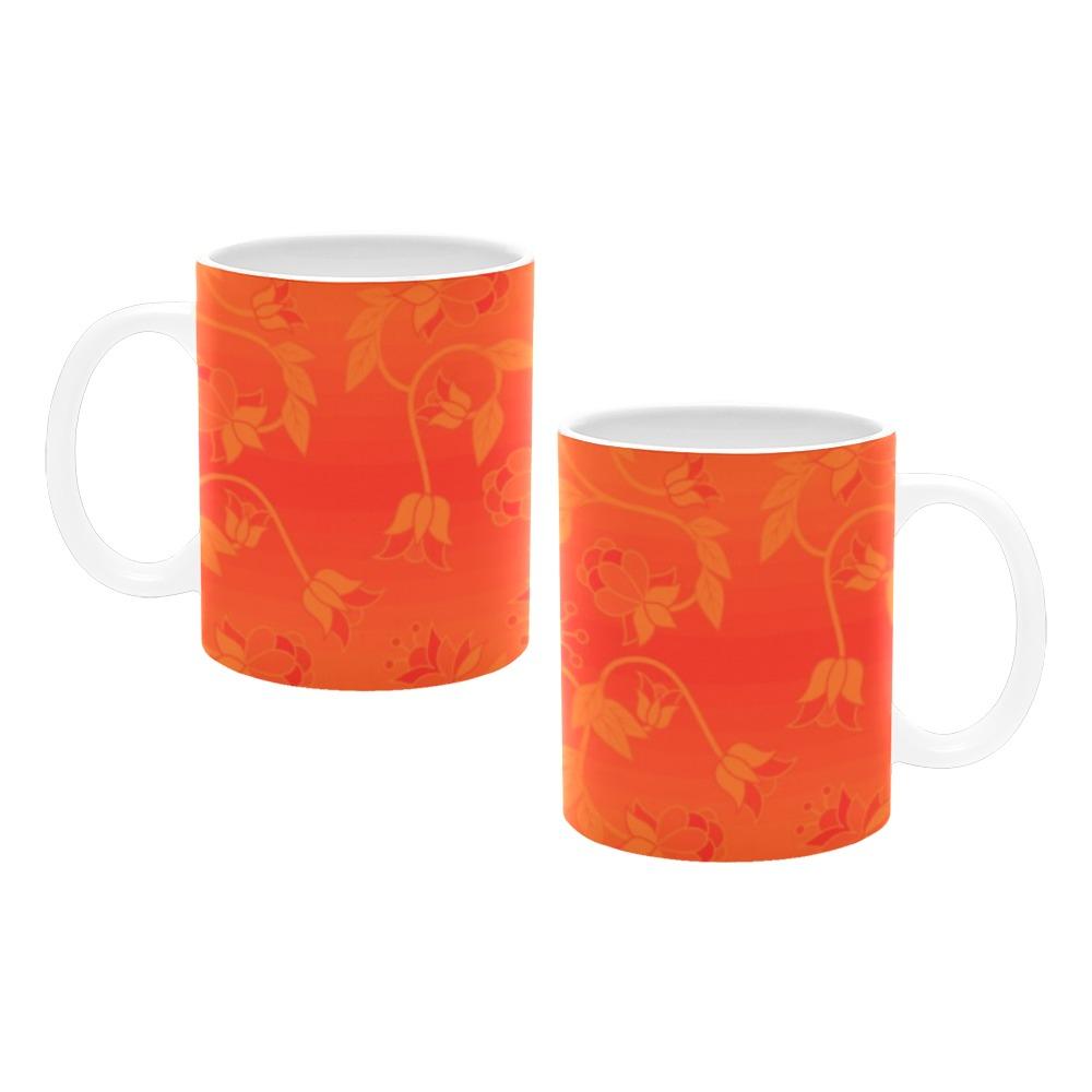 Orange Days Orange Carrying Their Prayers White Mug(11OZ) White Mug e-joyer 