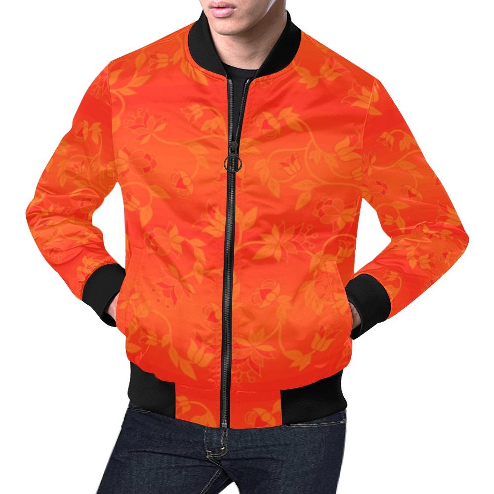 Orange Days Orange Feather Directions All Over Print Bomber Jacket for Men (Model H19) All Over Print Bomber Jacket for Men (H19) e-joyer 