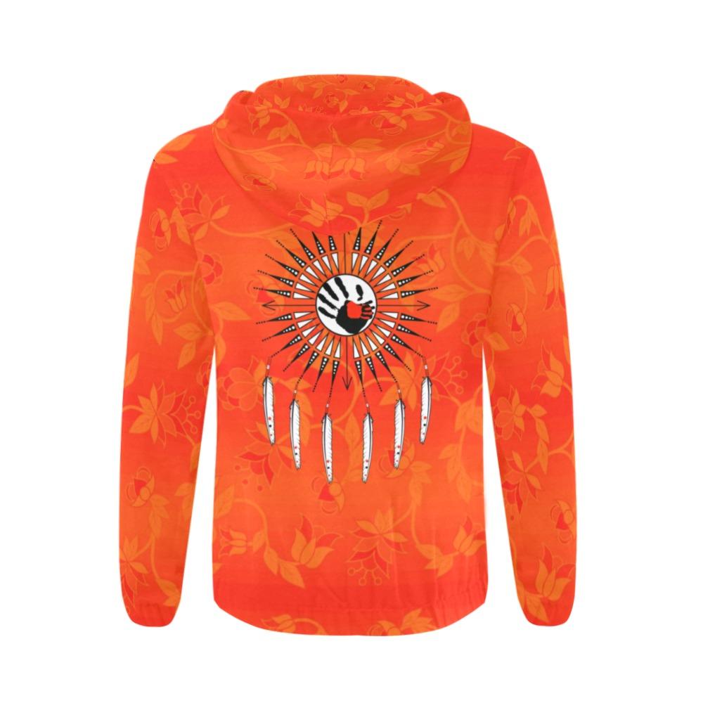 Orange Days Orange Feather Directions All Over Print Full Zip Hoodie for Men (Model H14) All Over Print Full Zip Hoodie for Men (H14) e-joyer 