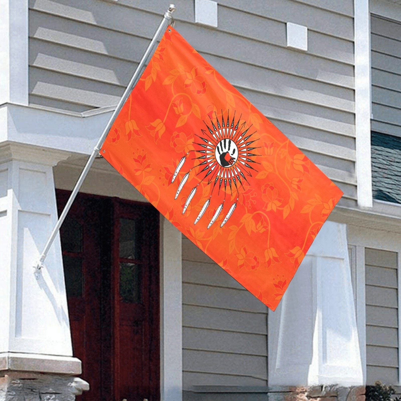 Orange Days Orange Feather Directions Garden Flag 59"x35" Garden Flag 59"x35" e-joyer 