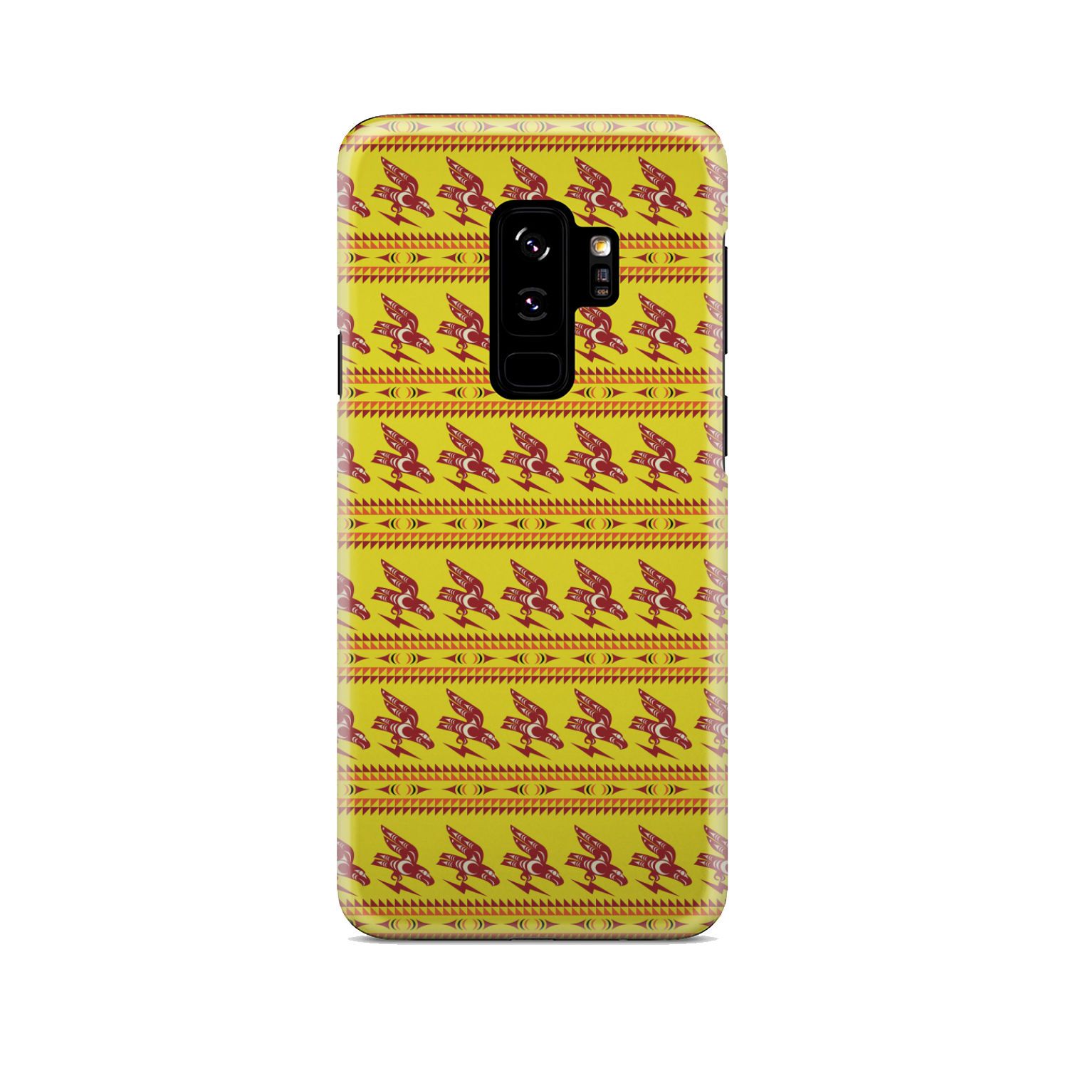 Ovila Mailhot Design : Eagle Brings Good Vibes Yellow Phone Case Phone Case wc-fulfillment Samsung Galaxy S9 Plus 