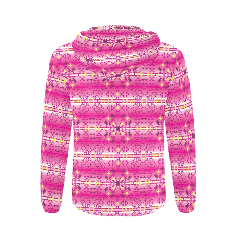 Pink Star All Over Print Full Zip Hoodie for Men (Model H14) hoodie e-joyer 