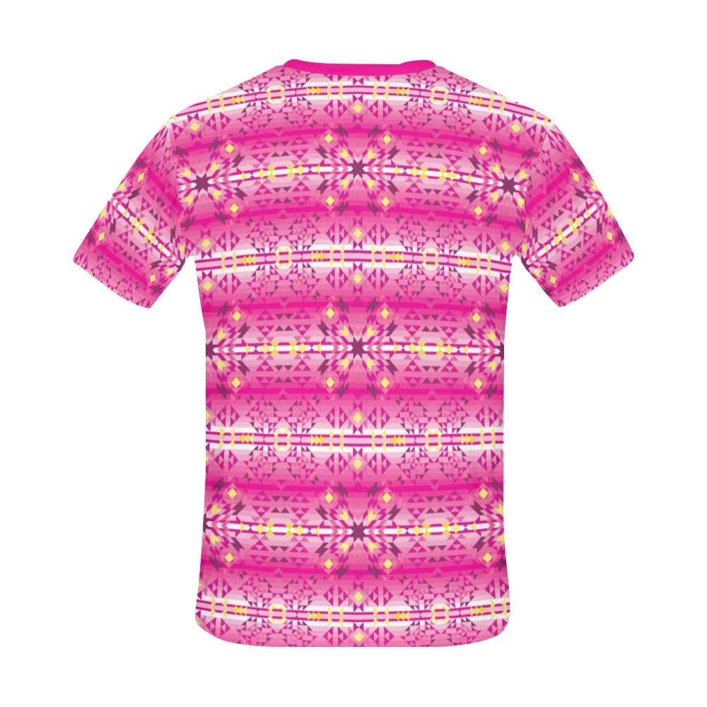 Pink Star All Over Print T-Shirt for Men (USA Size) (Model T40) All Over Print T-Shirt for Men (T40) e-joyer 