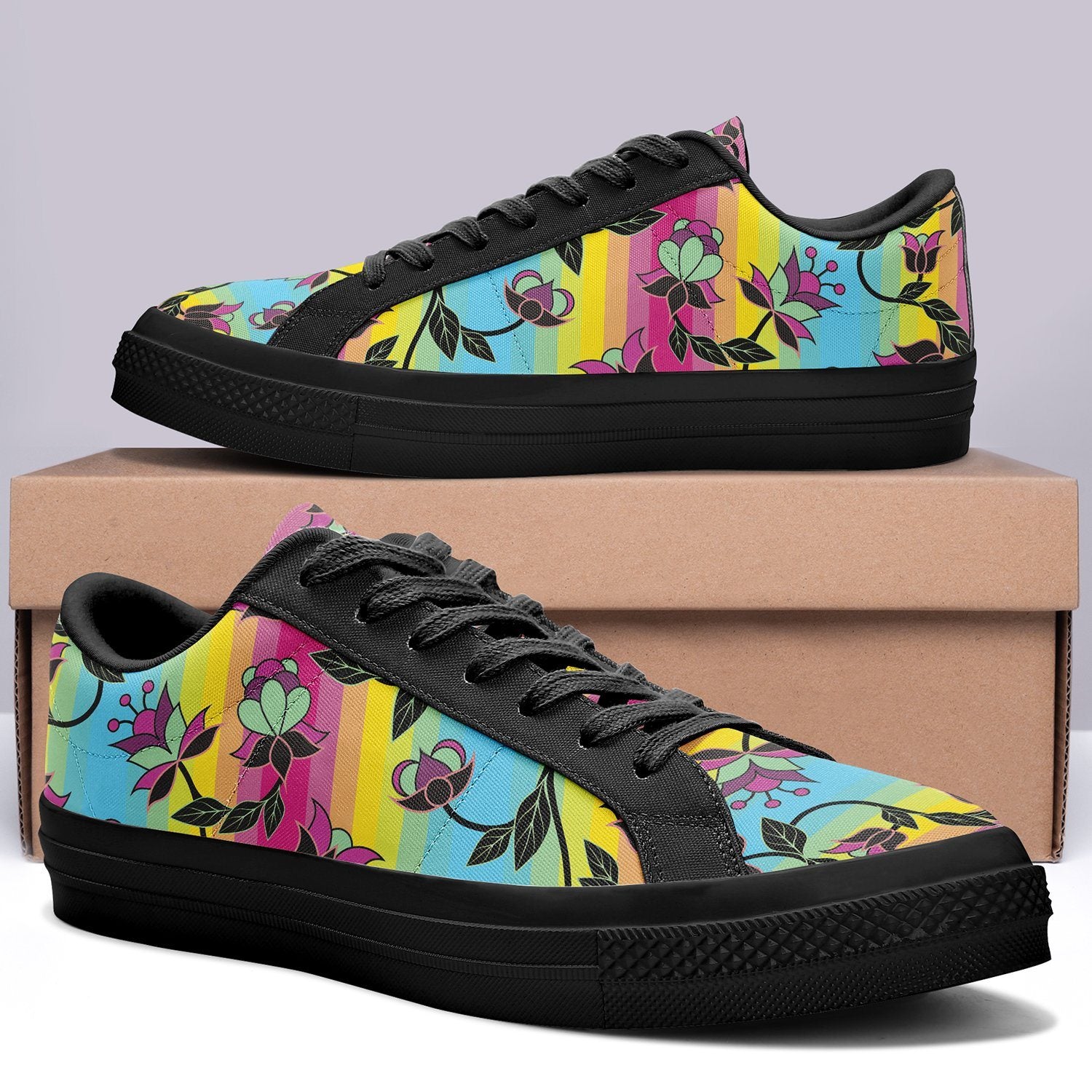 Powwow Carnival Aapisi Low Top Canvas Shoes Black Sole aapisi Herman 