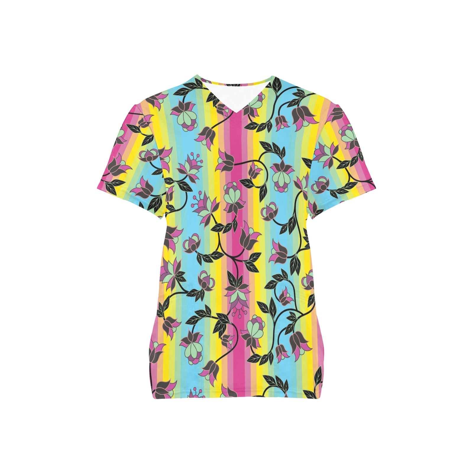 Powwow Carnival All Over Print Scrub Top Scrub Top e-joyer 