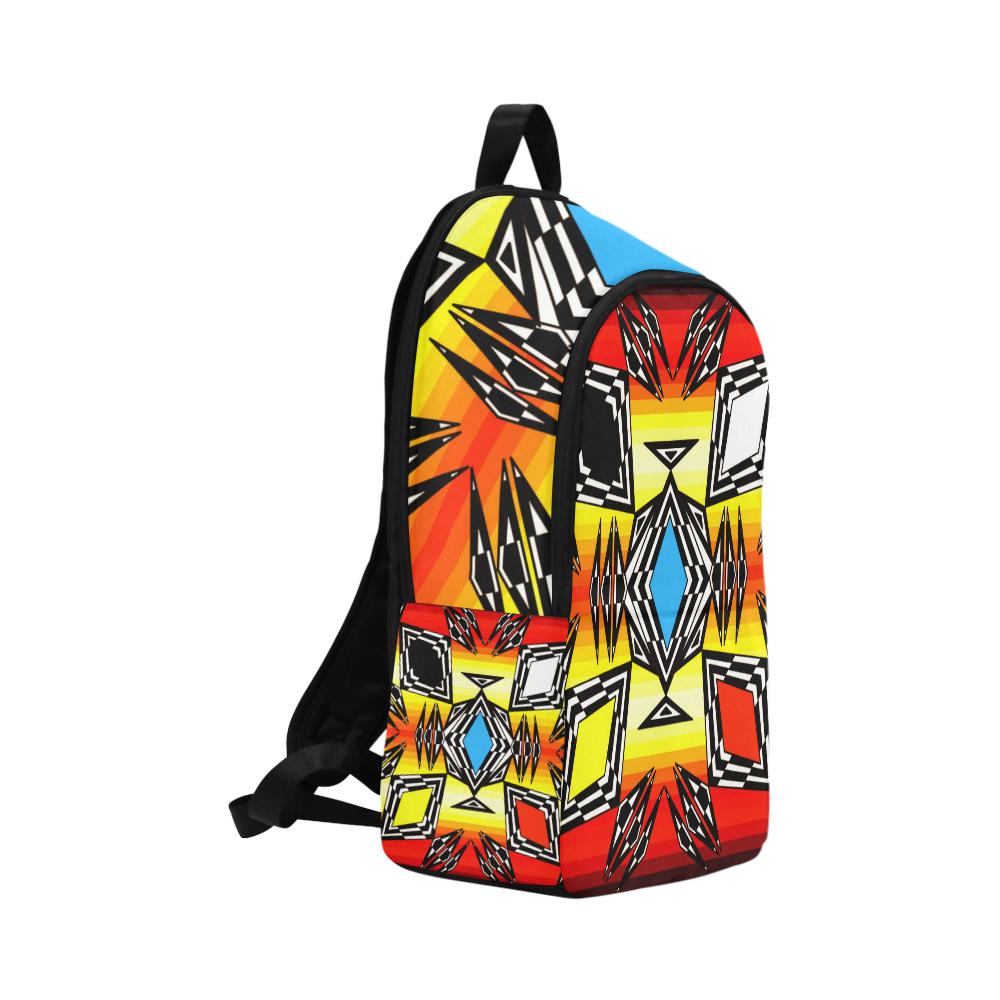 Prairie Fire Medicine Wheel Fabric Adult Backpack (Model 1659) Casual Backpack for Adult (1659) e-joyer 