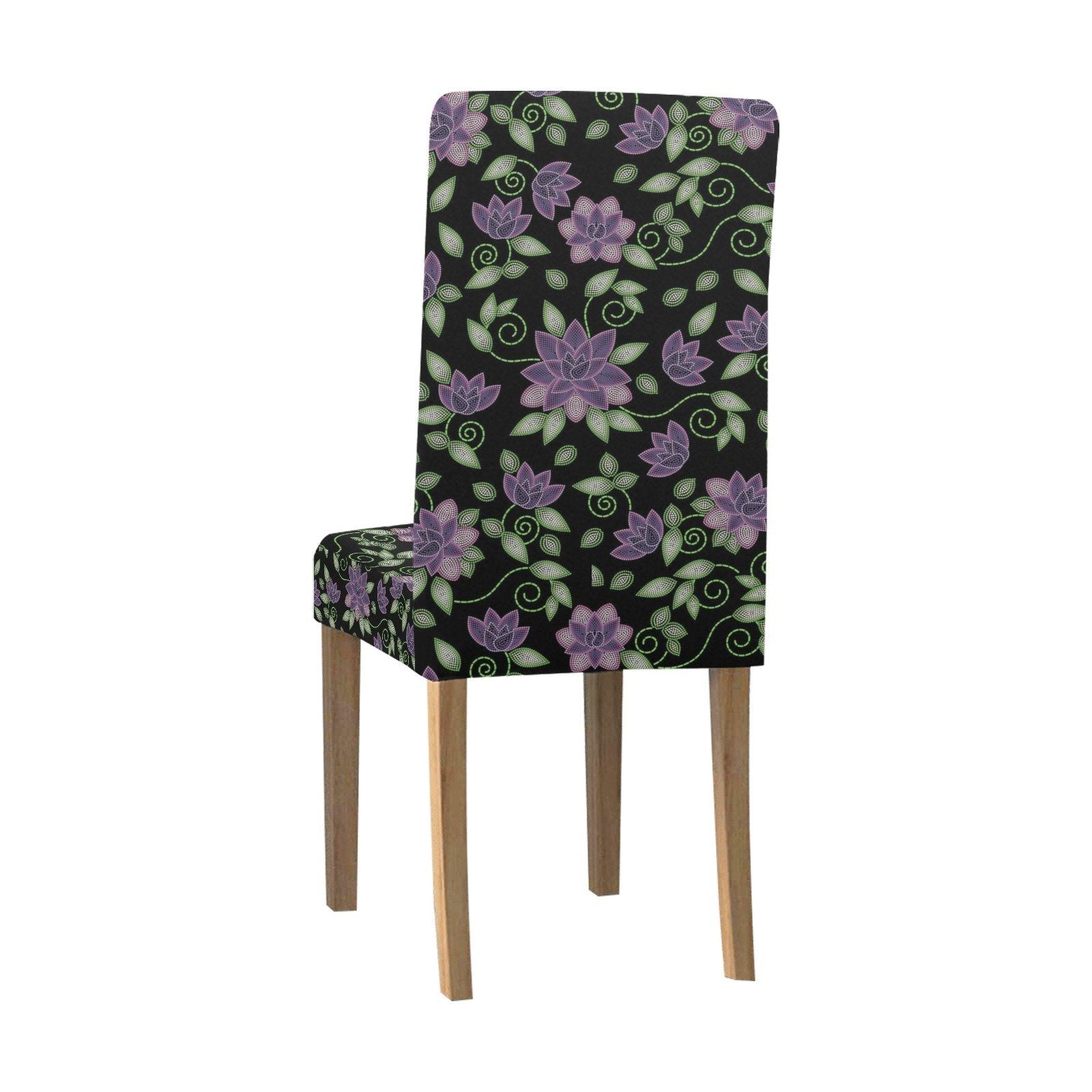 Purple Beaded Rose Chair Cover (Pack of 4) Chair Cover (Pack of 4) e-joyer 