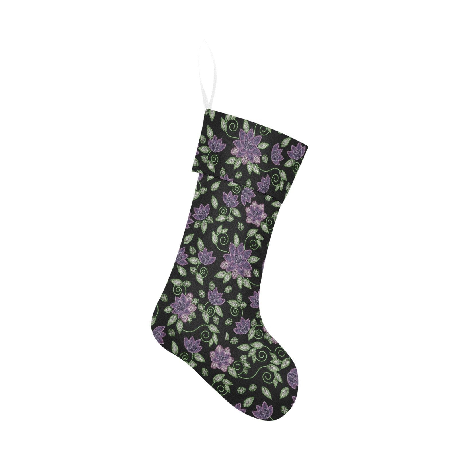 Purple Beaded Rose Christmas Stocking holiday stocking e-joyer 