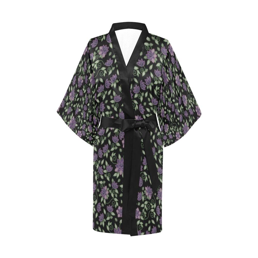 Purple Beaded Rose Kimono Robe Artsadd 