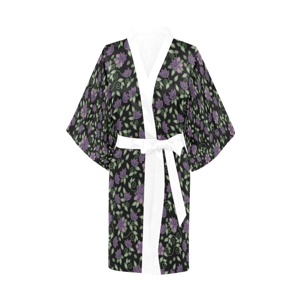 Purple Beaded Rose Kimono Robe Artsadd 