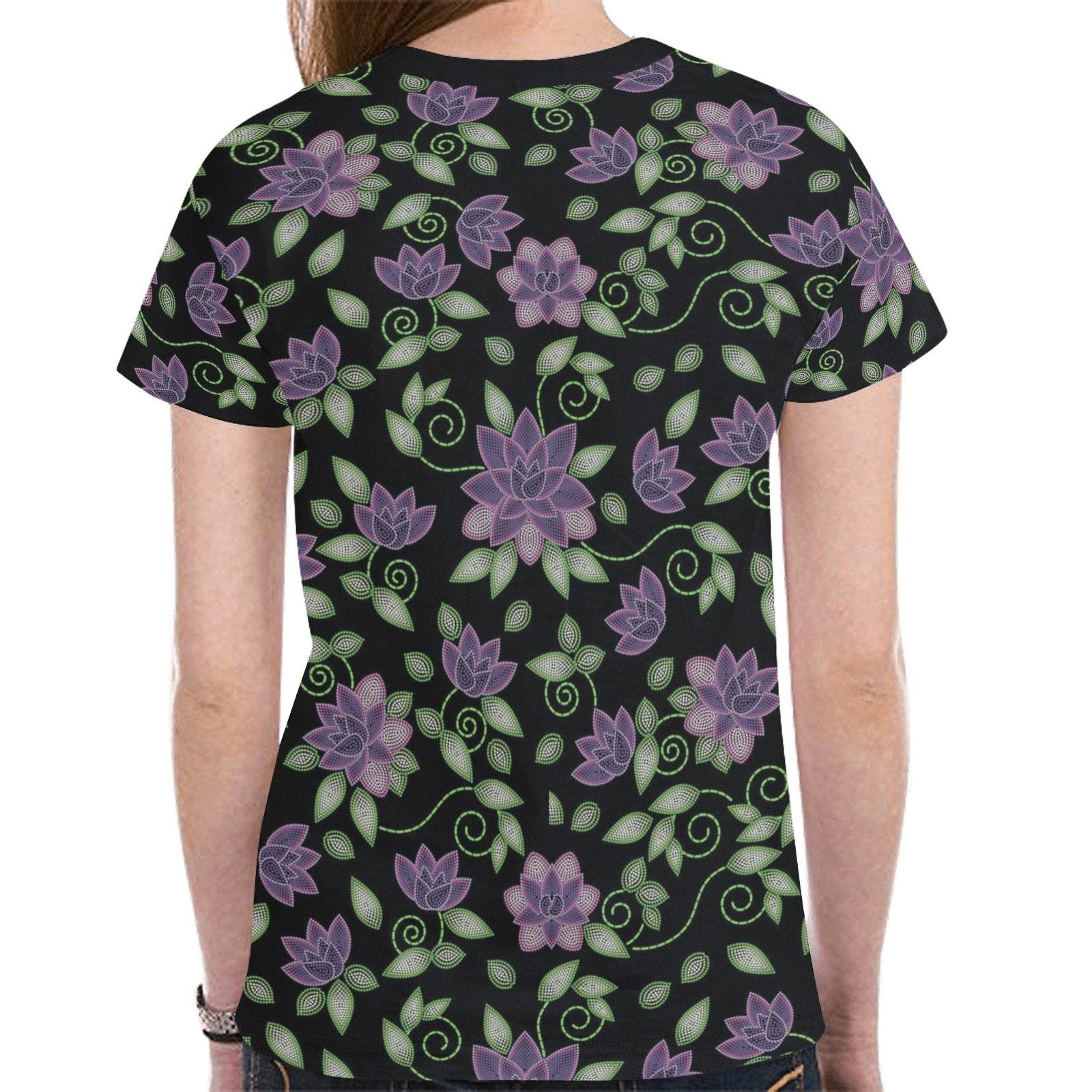Purple Beaded Rose New All Over Print T-shirt for Women (Model T45) tshirt e-joyer 