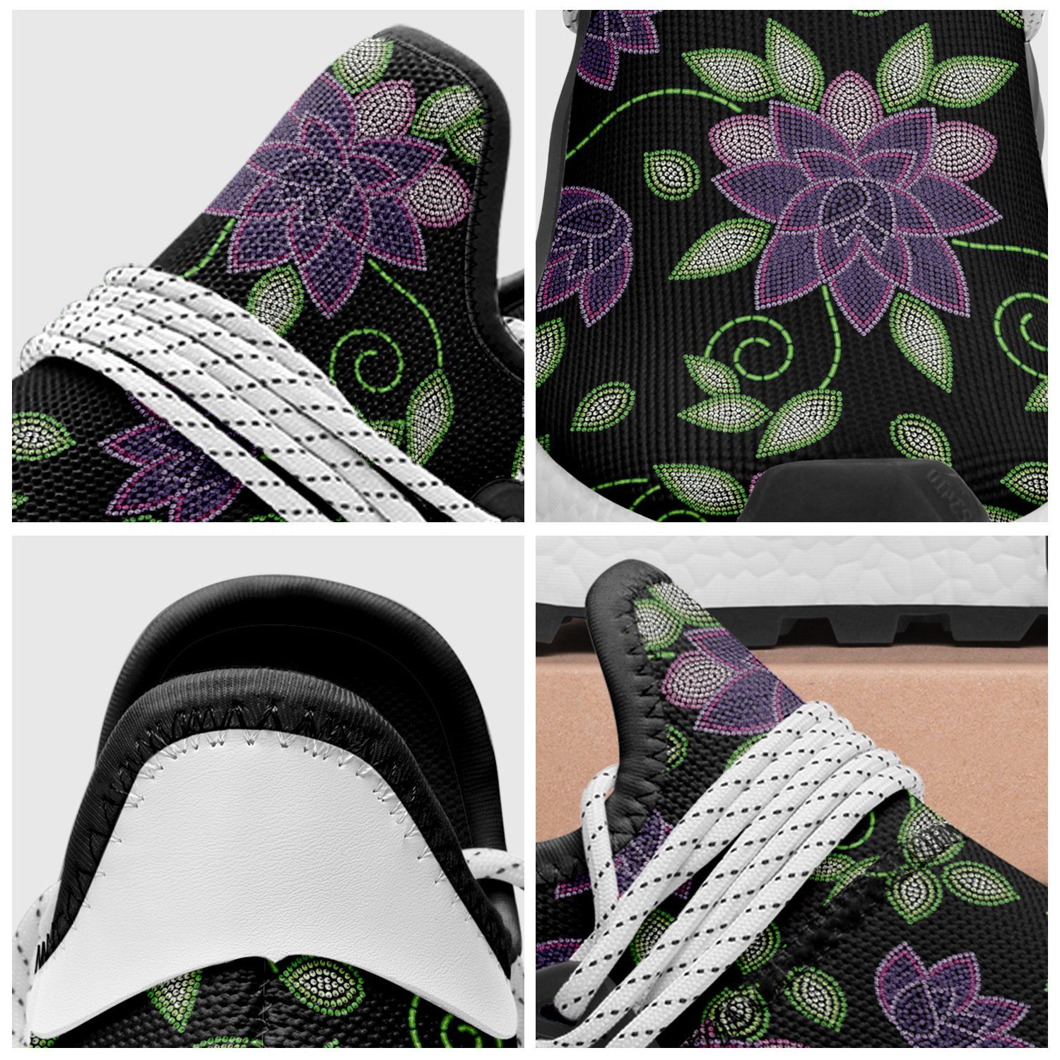 Purple Beaded Rose Okaki Sneakers Shoes Herman 