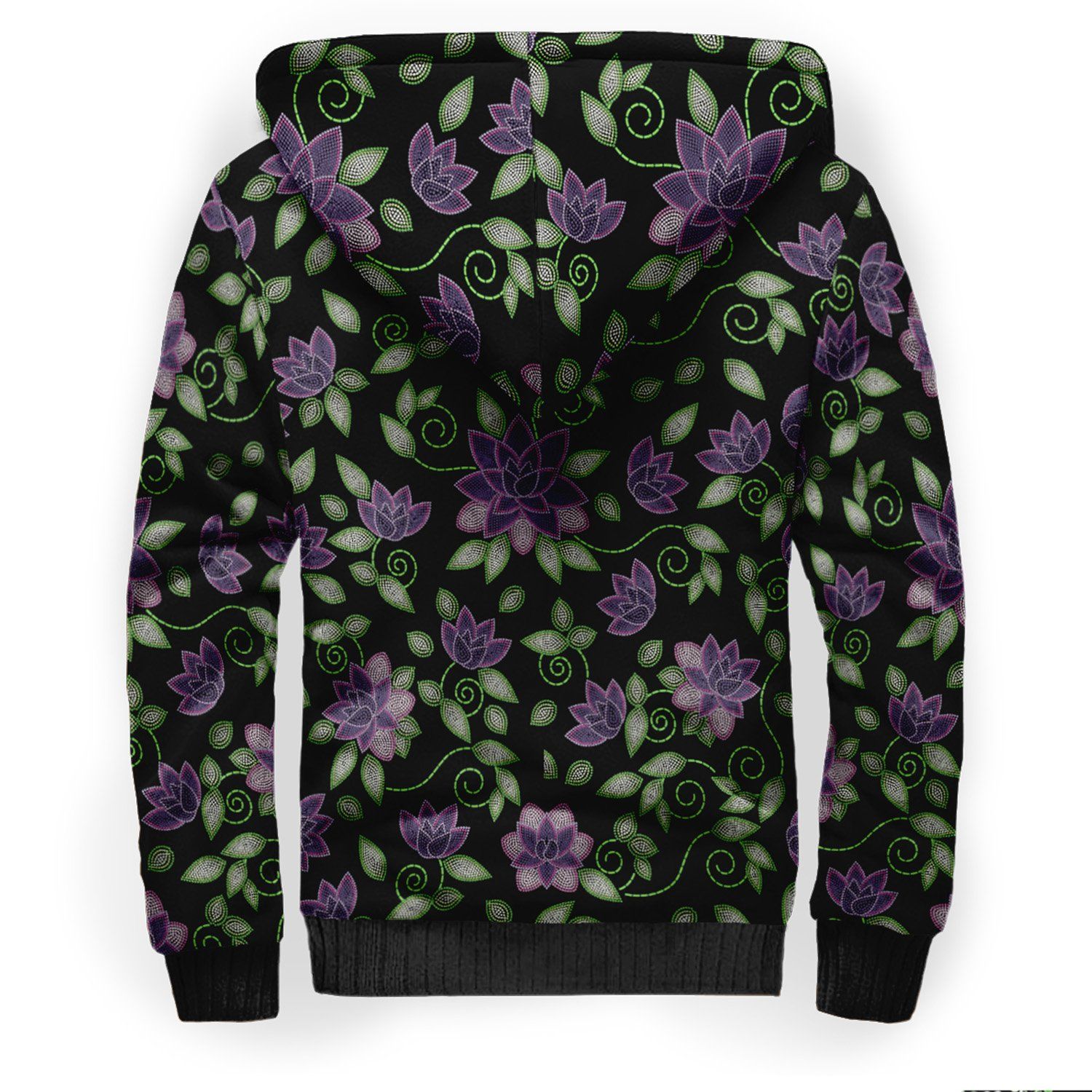 Purple Beaded Rose Sherpa Hoodie hoodie Herman 