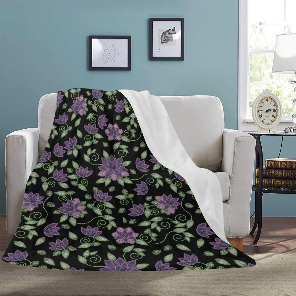 Purple Beaded Rose Ultra-Soft Micro Fleece Blanket 60"x80" Ultra-Soft Blanket 60''x80'' e-joyer 