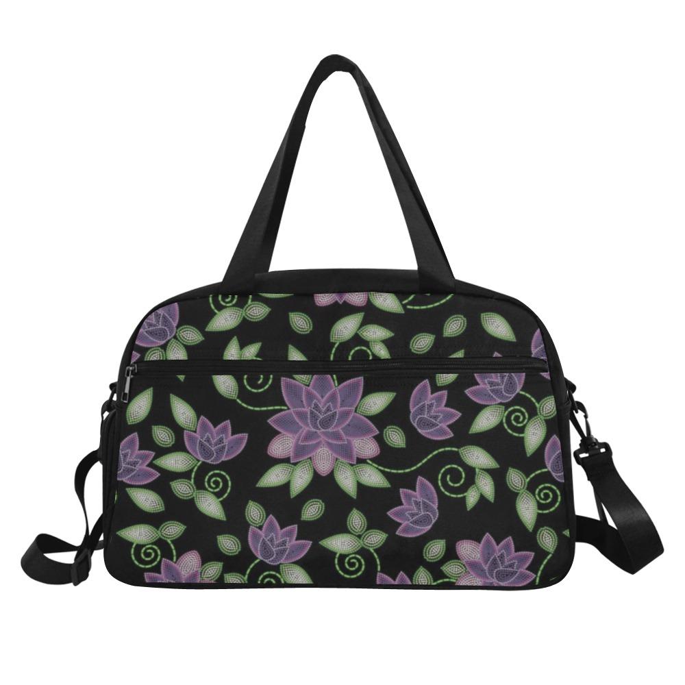 Purple Beaded Rose Weekend Travel Bag (Model 1671) bag e-joyer 