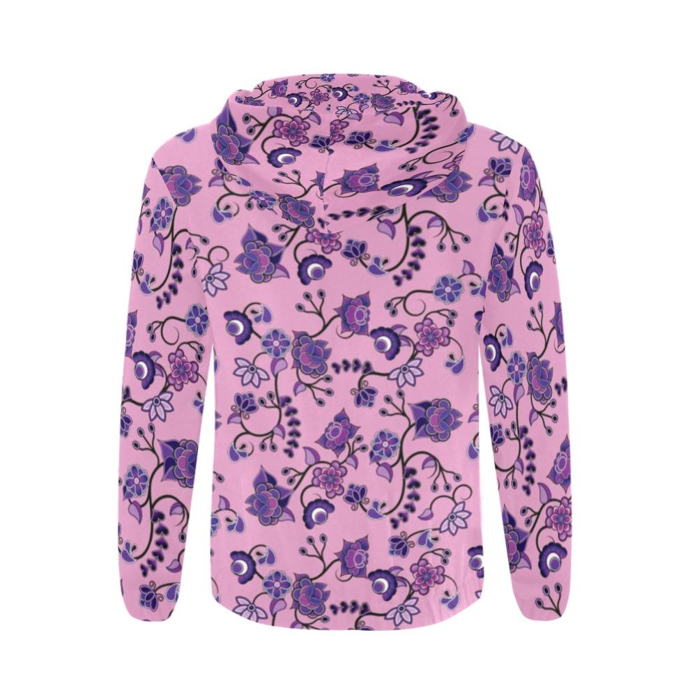 Purple Floral Amour All Over Print Full Zip Hoodie for Men (Model H14) All Over Print Full Zip Hoodie for Men (H14) e-joyer 