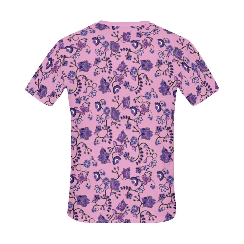 Purple Floral Amour All Over Print T-Shirt for Men (USA Size) (Model T40) All Over Print T-Shirt for Men (T40) e-joyer 