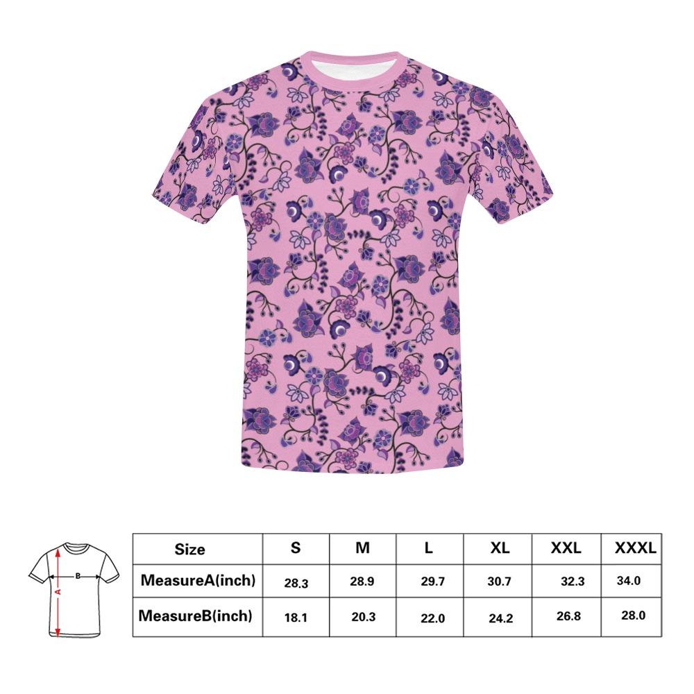 Purple Floral Amour All Over Print T-Shirt for Men (USA Size) (Model T40) All Over Print T-Shirt for Men (T40) e-joyer 