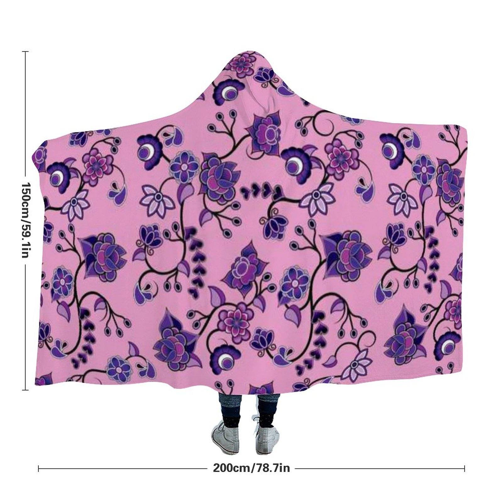 Purple Floral Amour Hooded Blanket blanket 49 Dzine 