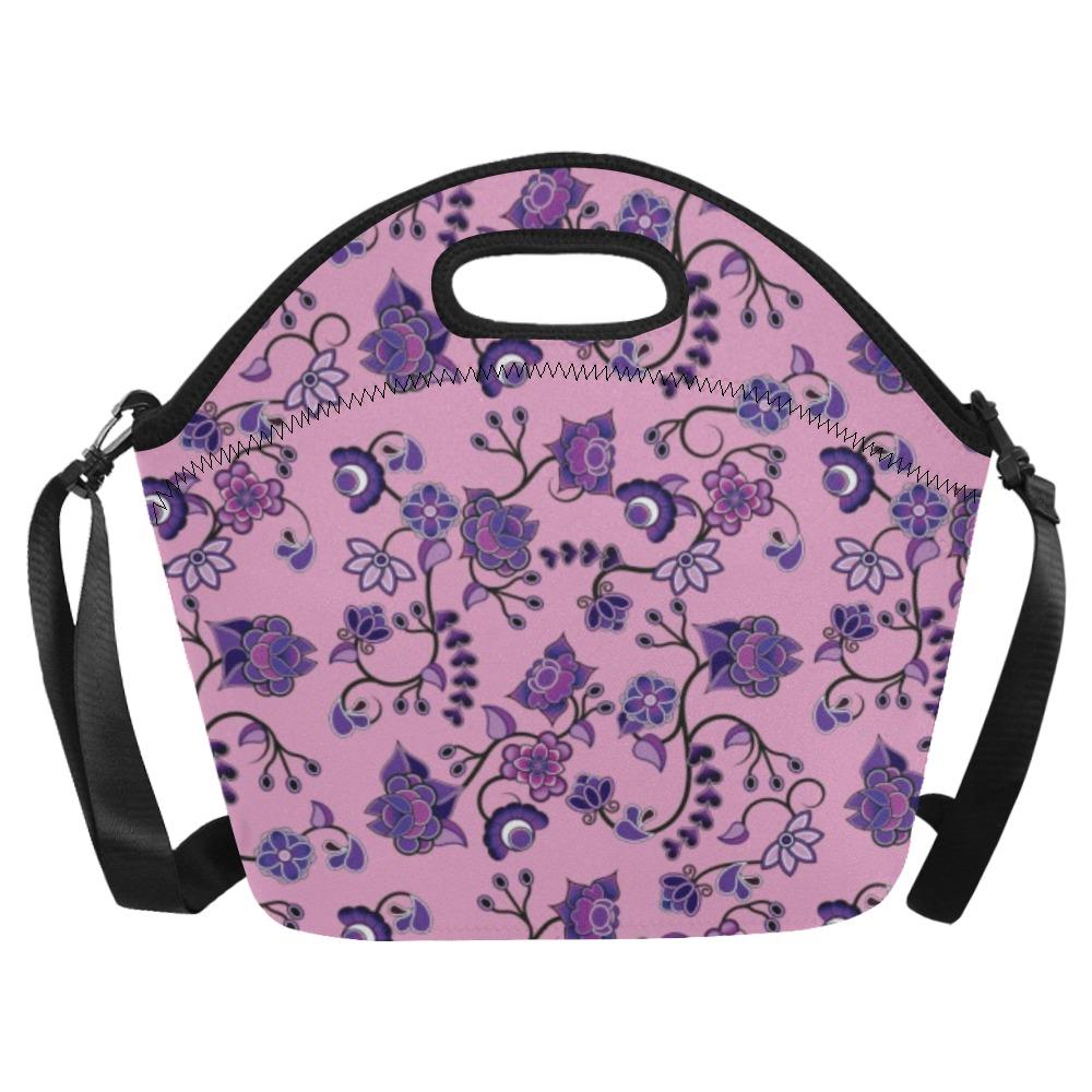 Purple Floral Amour Neoprene Lunch Bag/Large (Model 1669) bag e-joyer 