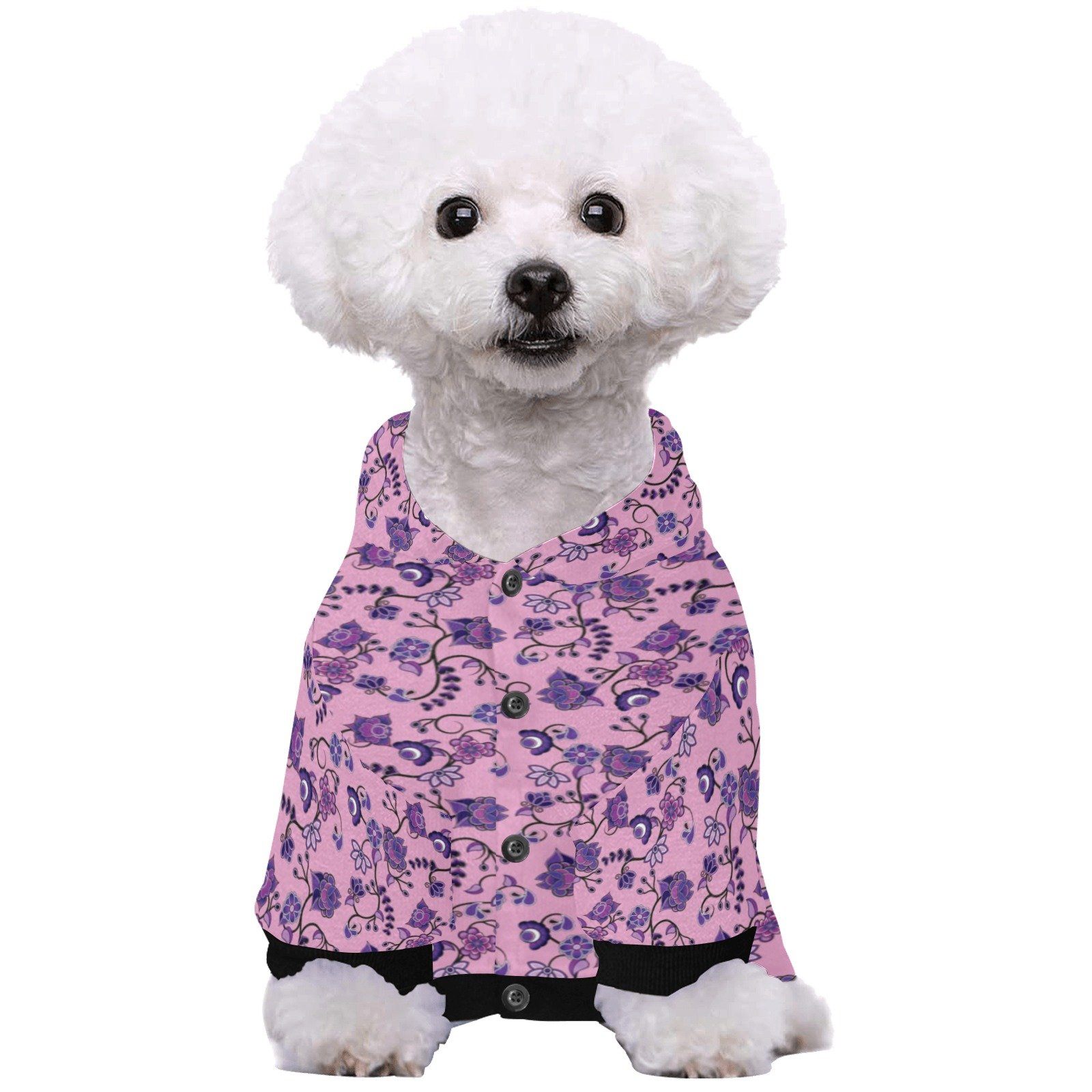 Purple Floral Amour Pet Dog Hoodie Pet Dog Hoodie e-joyer 