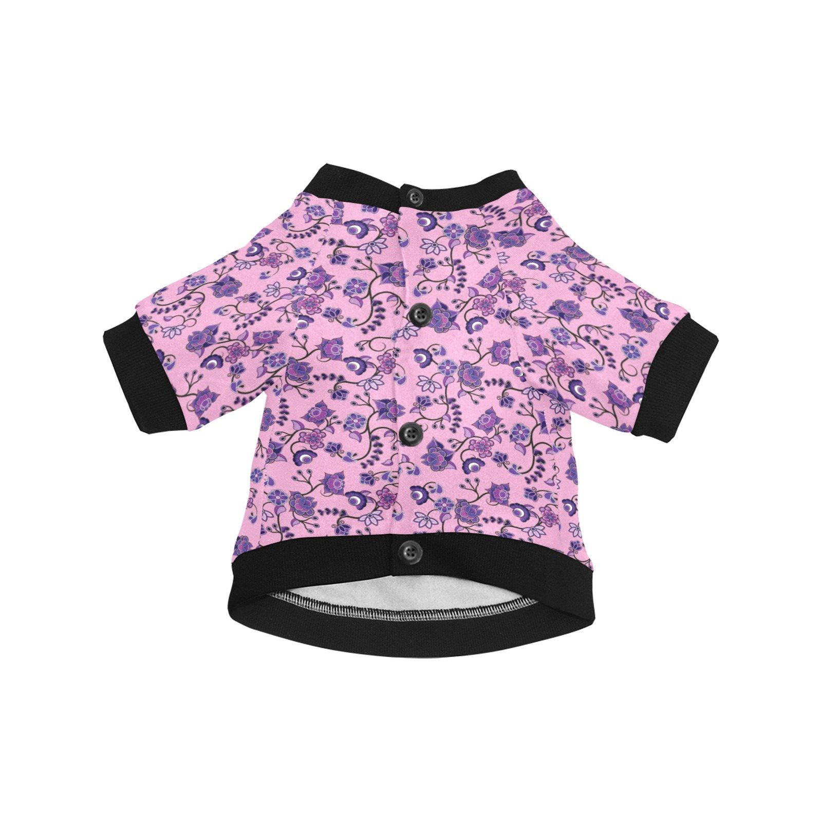 Purple Floral Amour Pet Dog Round Neck Shirt Pet Dog Round Neck Shirt e-joyer 