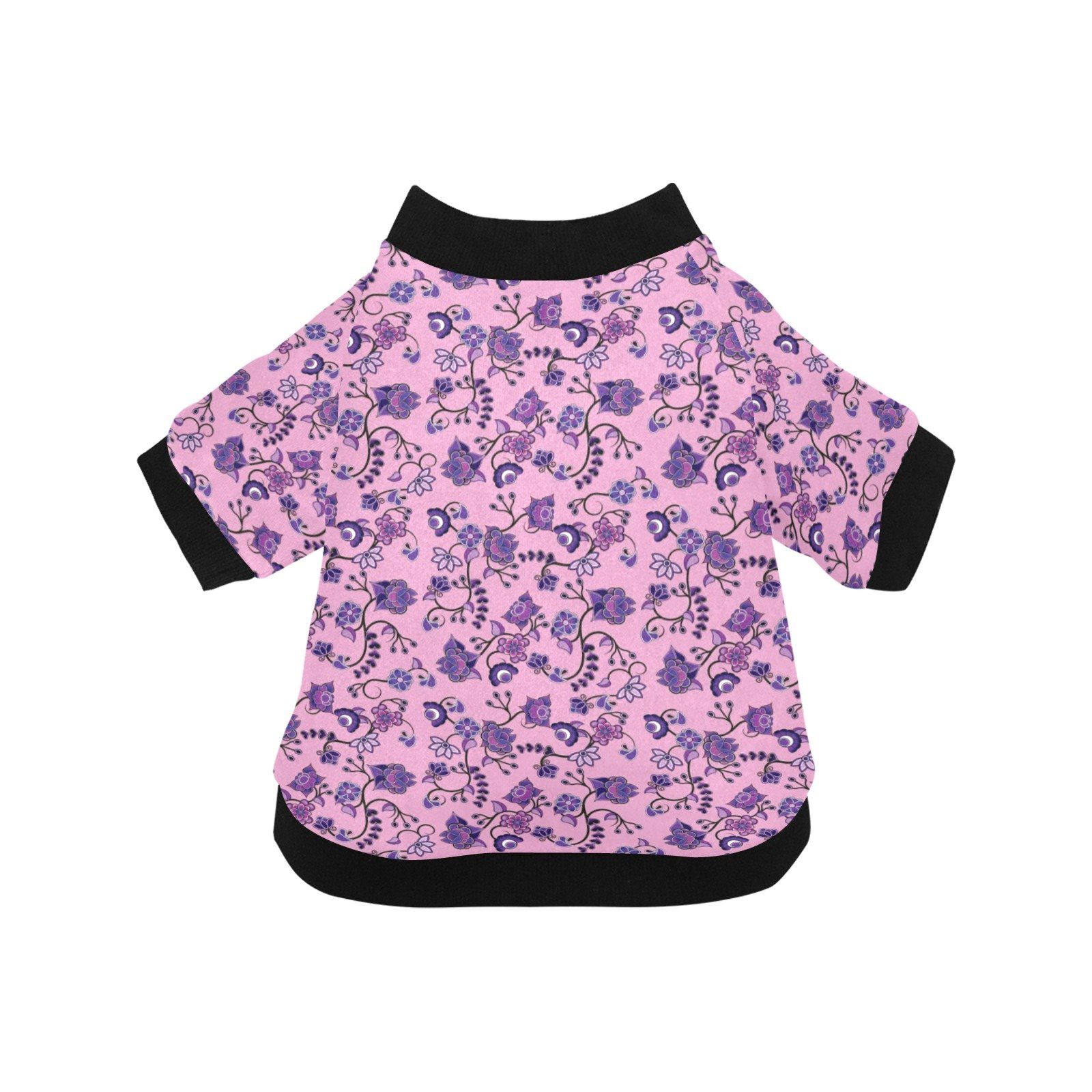 Purple Floral Amour Pet Dog Round Neck Shirt Pet Dog Round Neck Shirt e-joyer 