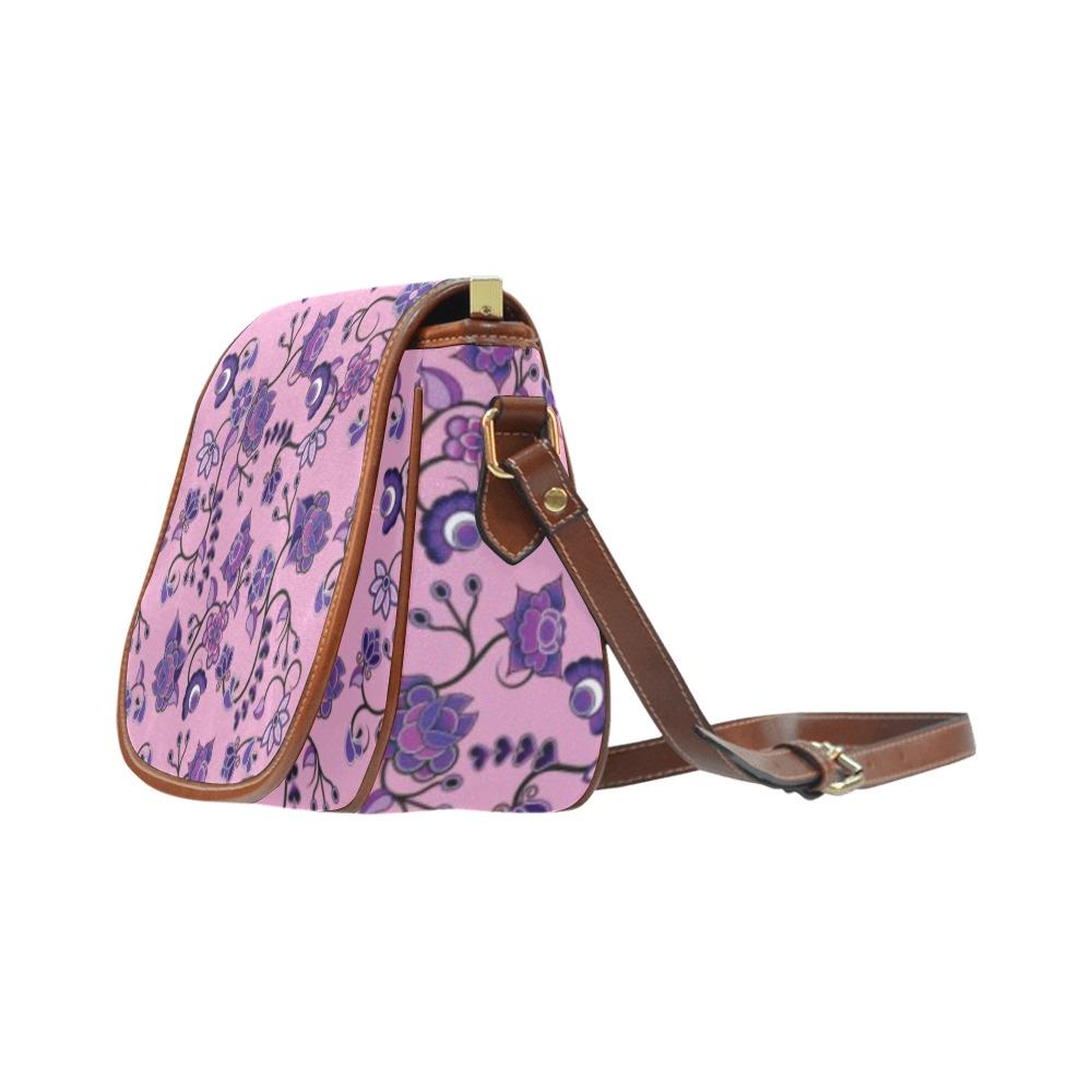 Purple Floral Amour Saddle Bag/Large (Model 1649) bag e-joyer 