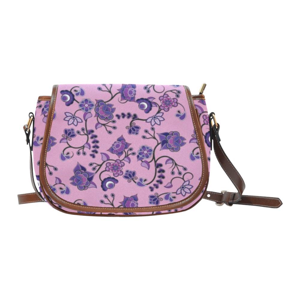 Purple Floral Amour Saddle Bag/Large (Model 1649) bag e-joyer 