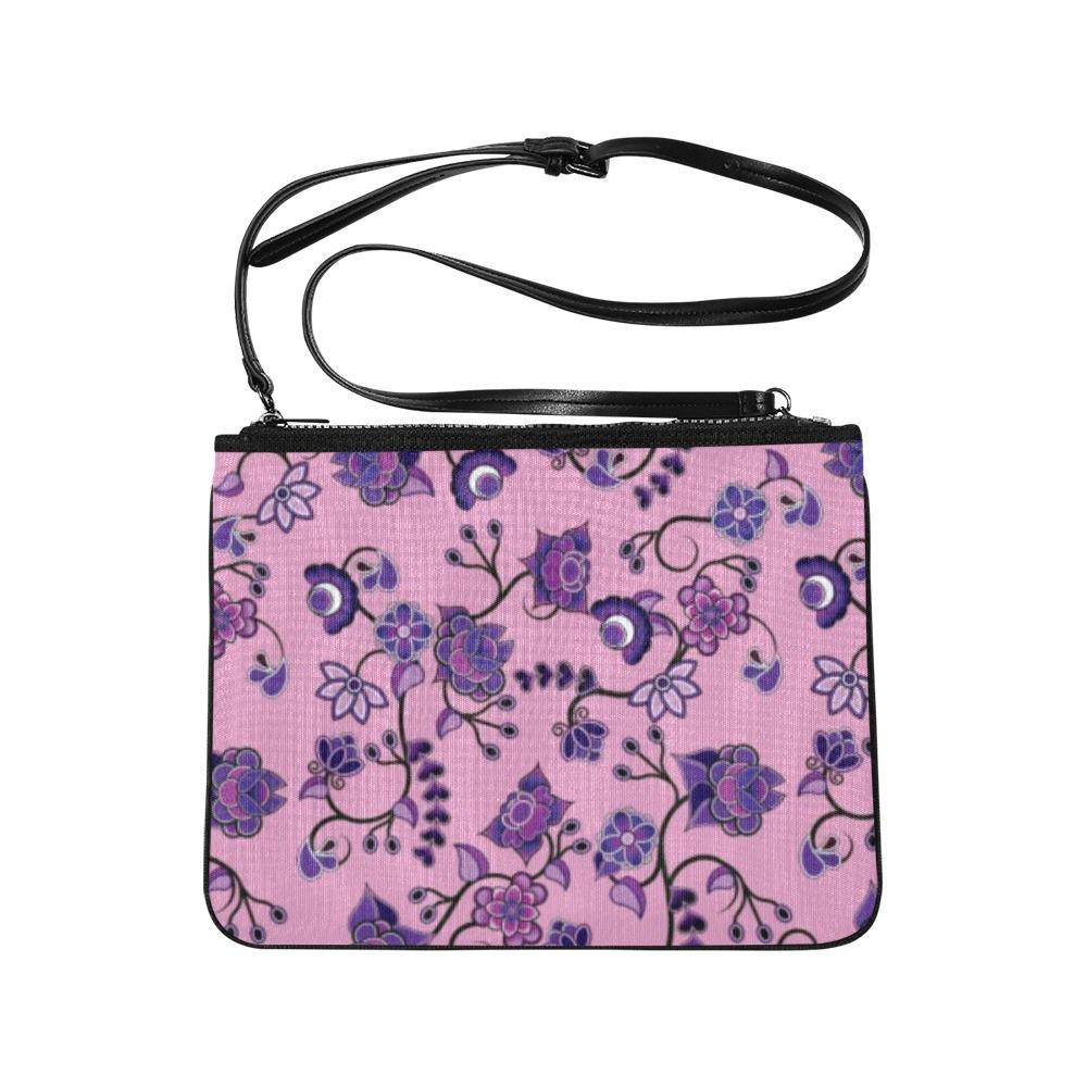 Purple Floral Amour Slim Clutch Bag (Model 1668) Slim Clutch Bags (1668) e-joyer 