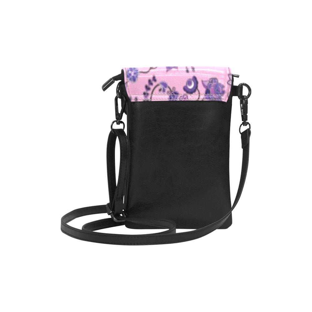 Purple Floral Amour Small Cell Phone Purse (Model 1711) Small Cell Phone Purse (1711) e-joyer 