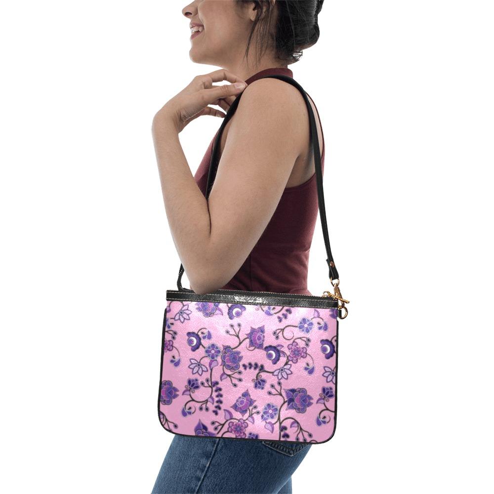 Purple Floral Amour Small Shoulder Bag (Model 1710) Small Shoulder Bag (1710) e-joyer 
